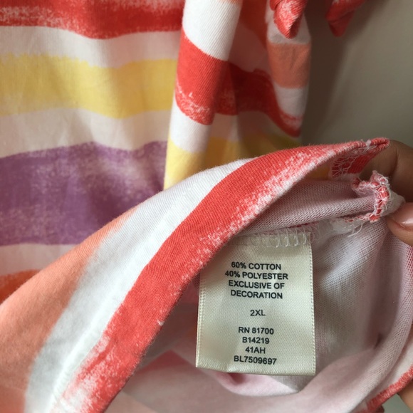 Blair Coloured Striped Embroidered Flower T Shirt - Picture 5 of 6